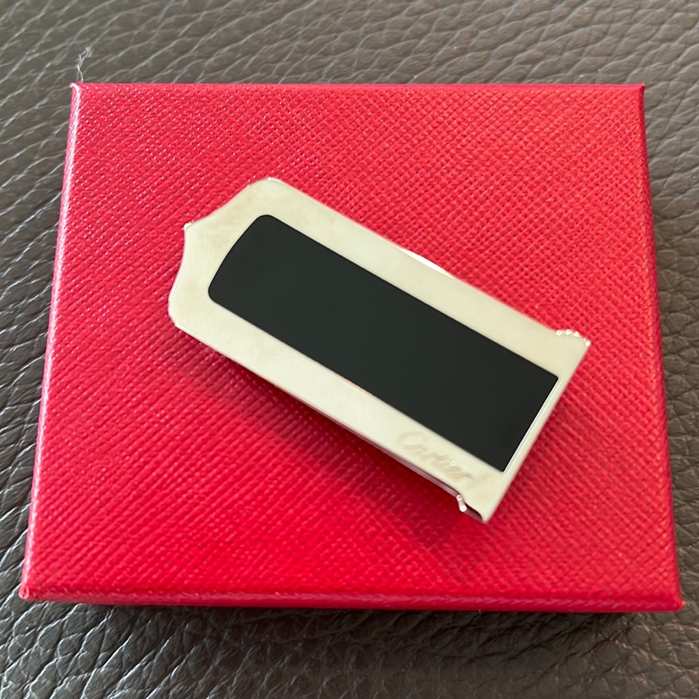 COPY - Cartier Stainless Steel Black Lacquer Money Clip